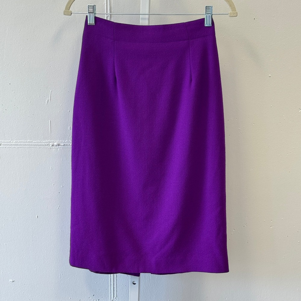Vintage Gianni Sport Purple Wool Pencil Skirt Vintage Made in USA Size 4 Classic